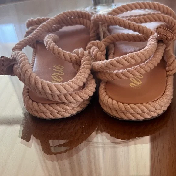 Aerie Rope Sandal Blush Pink Size 8 NWT - Picture 3 of 9